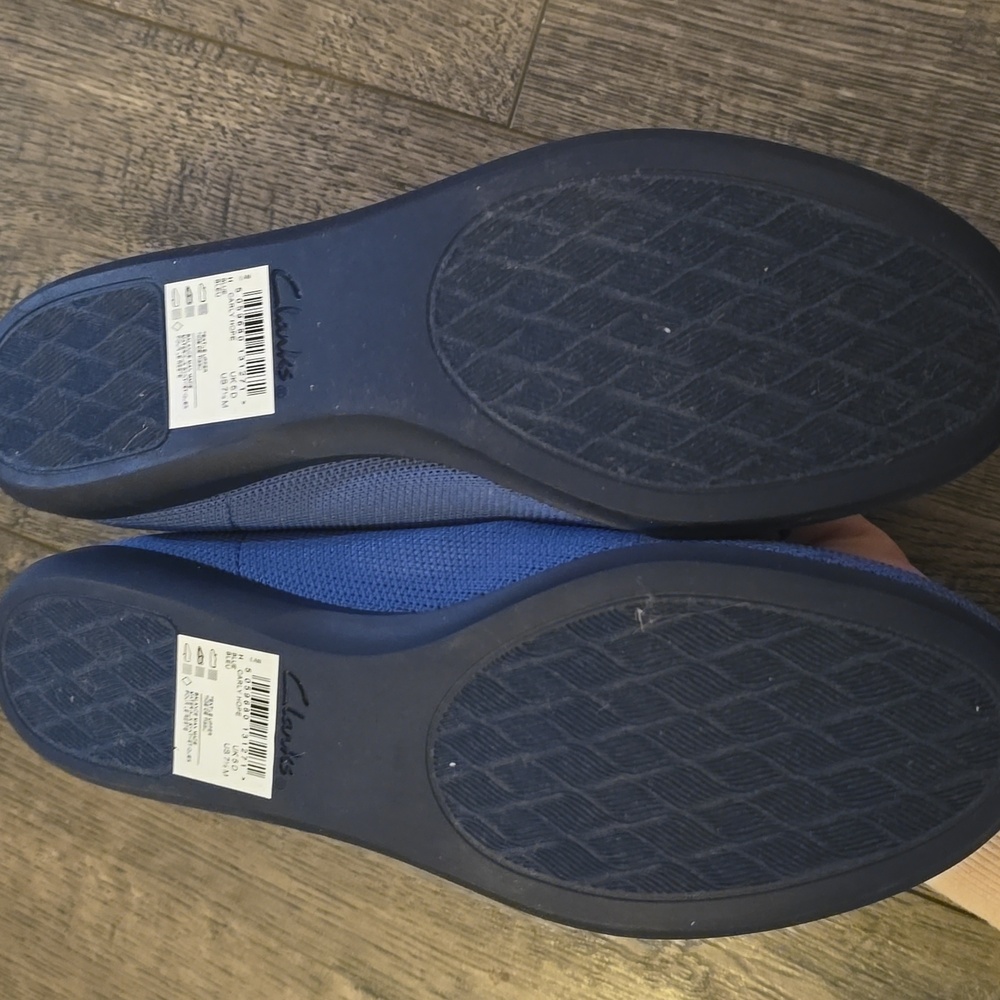 Clarks Cloudsteppers Women's Blue Knit Ballet Flats Comfort Cushion Bow Size 7.5 - Picture 2 of 8
